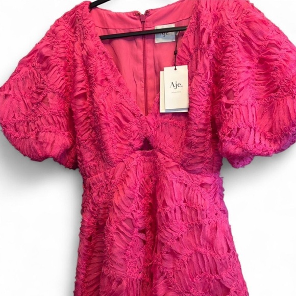 NWT Aje Florential Mini Swing Dress Azalea Pink - Picture 3 of 14